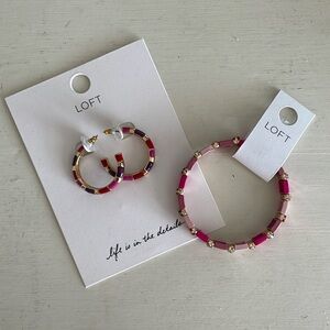 Ann Taylor Loft Earrings & Bracelet Set